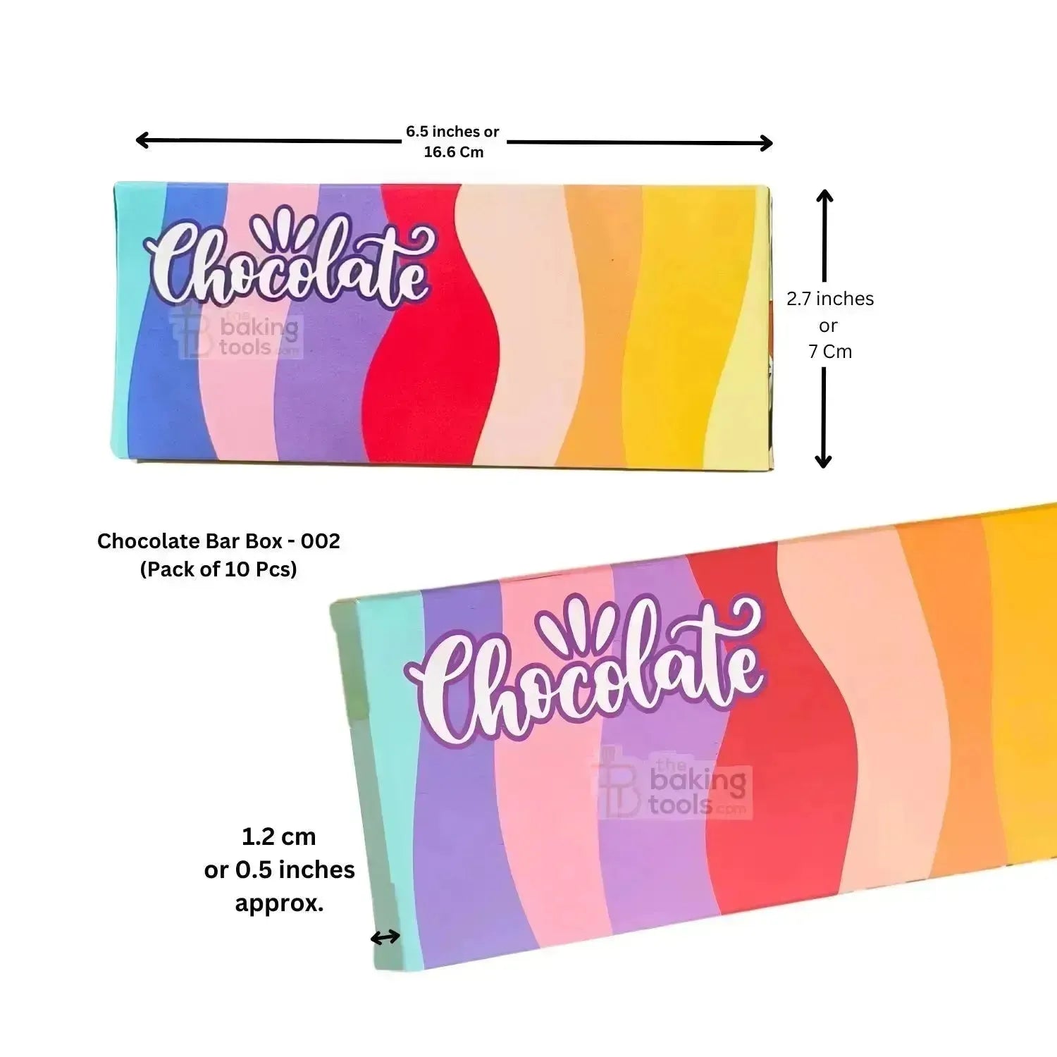 Chocolate Bar Box - 002 (Pack of 10 Pcs) - (1635 A) - thebakingtools.com